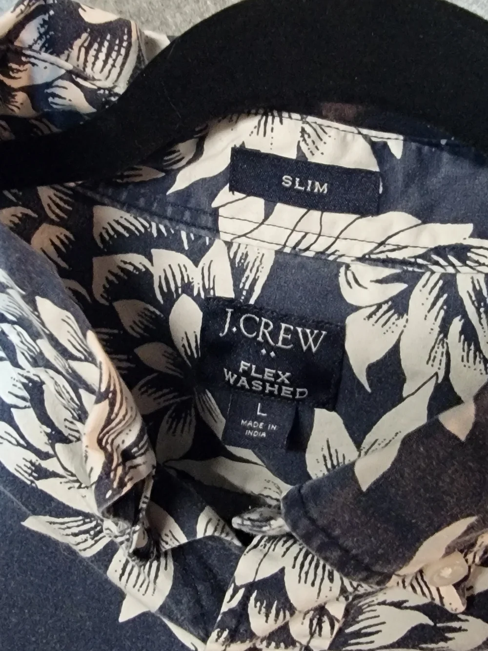 J. Crew Navy & White Pineapple Print Short-Sleeve Shirt